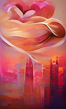 art picture abstract love red shade. High quality illustration