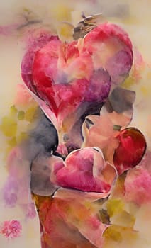 art picture abstract love red shade. High quality illustration
