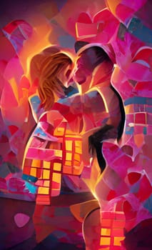 art picture abstract love red shade. High quality illustration