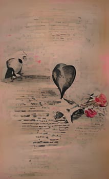 art picture abstract love red shade. High quality illustration