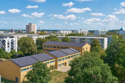 View from the center of the city Magdeburg in Germany in east direction