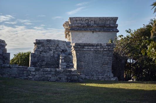 Ancient mayan ruins stand tall at tulum, mexico, a popular tourist destination and unesco world heritage site
