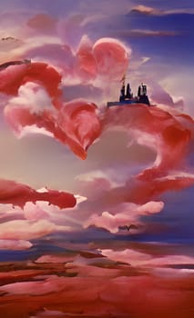 art picture abstract love red shade. High quality illustration