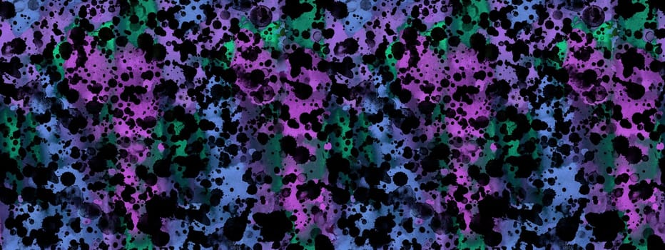 Seamless pattern with abstract creative blots and splashes painted with gouache for paint box design