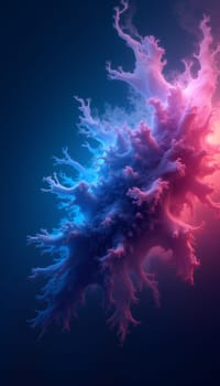 Vibrant clouds in shades of blue and pink swirl together, creating a captivating abstract visual against a dark backdrop- Abstract background - Generative AI