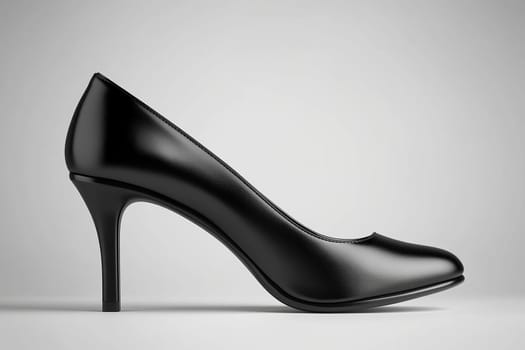 Mockup of black leather classic women's high heel shoes