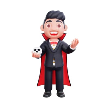 3d cute character halloween vampire scary design illustration