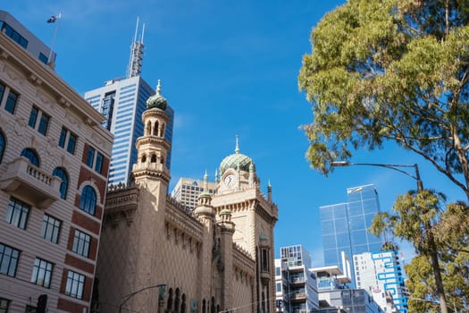 MELBOURNE, AUSTRALIA - JANUARY 08, 2025: The Forum Theatre on Flinders St on a hot summer's afternoon in Melbourne, Victoria, Australia