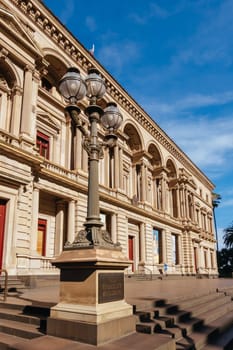 MELBOURNE, AUSTRALIA - JANUARY 8 2025: Old Treasury Building on a hot summer's afternoon in Melbourne CBD, Victoria, Australia