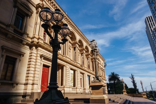 MELBOURNE, AUSTRALIA - JANUARY 8 2025: Old Treasury Building on a hot summer's afternoon in Melbourne CBD, Victoria, Australia