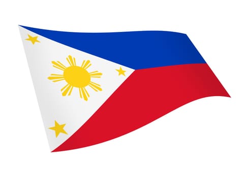 A Philippines waving flag graphic isolated on white with clipping path 3d illustration