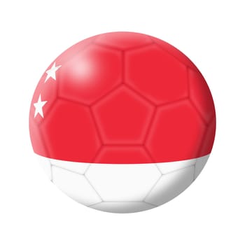 A Singapore soccer ball football illustration isolated on white with clipping path 3d illustration