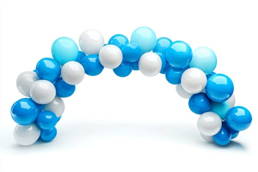 white and blue balloons on isolated white background. celebration party concept..