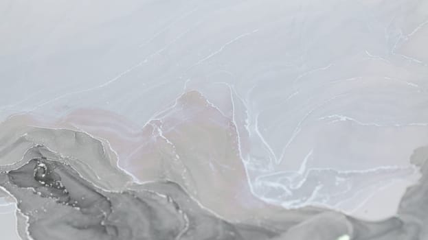 This artwork showcases a stunning alcohol ink abstract with gentle gray and white swirls. The fluid design highlights organic forms, creating a tranquil and modern atmosphere suitable for any space.