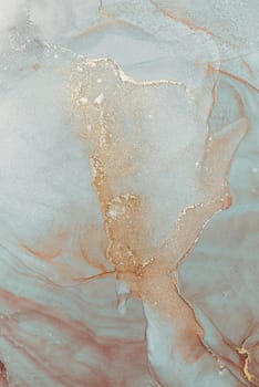 Swirling patterns of alcohol ink create a captivating abstract design with hints of gold, blue, and peach blending seamlessly, showcasing a fluid artistic expression ideal for modern decor.