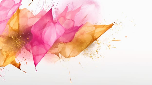 Abstract watercolor artwork mixed with buzzy geometric shapes for background of social media banner generative AI image