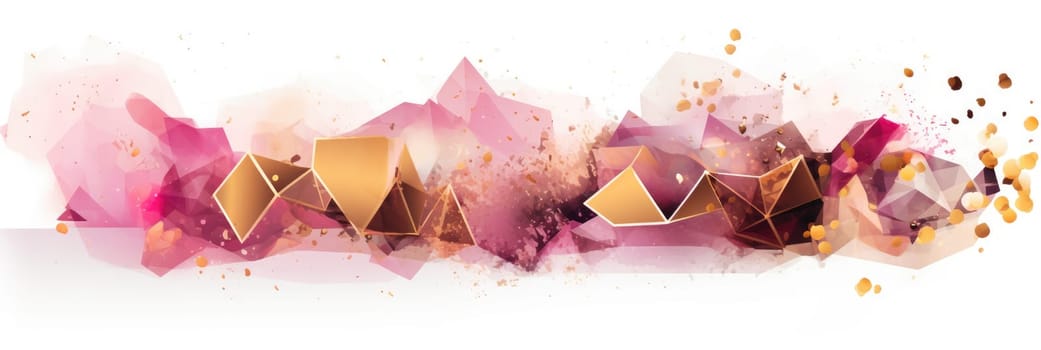 Abstract watercolor artwork mixed with buzzy geometric shapes for background of social media banner generative AI image