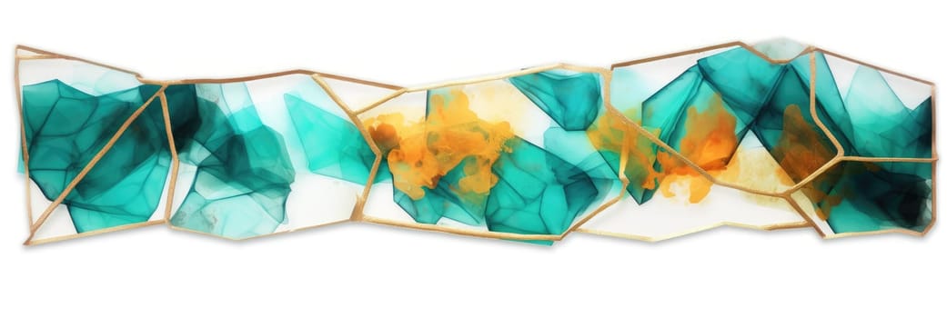 Abstract watercolor artwork mixed with buzzy geometric shapes for background of social media banner generative AI image