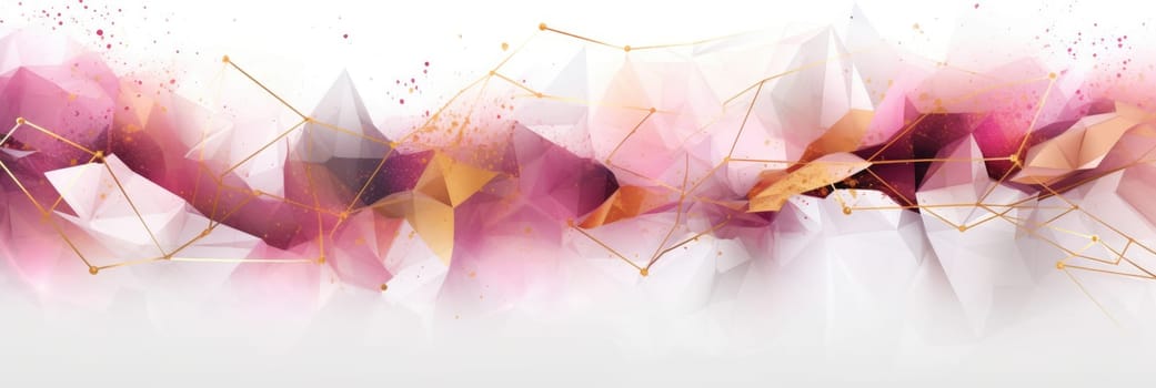 Abstract watercolor artwork mixed with buzzy geometric shapes for background of social media banner generative AI image