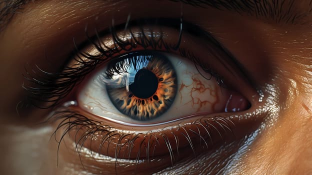 Macro Ocular Dirofilariasis. Dirofilaria Parasite Detected in Ocular and Periocular Tissues, Human Eye. Closeup, Horizontal. AI Generated. High quality photo