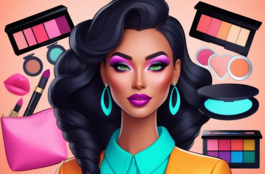 Blogger content creator with cosmetic