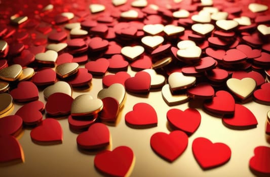 Red heart on a gold background. Valentine's day