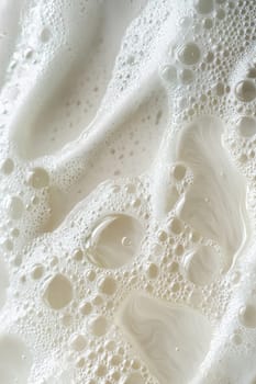 close-up of foam in the bathroom. Selective focus.