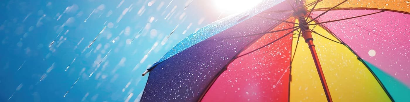 umbrella colorful rain. selective focus.