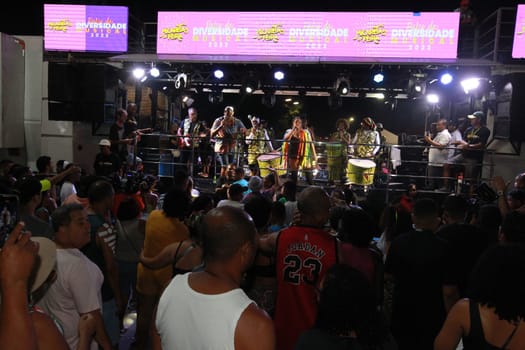 salvador, bahia, brazil - april 23, 2023: precursion band during micareta in the city of Feira de Santana.