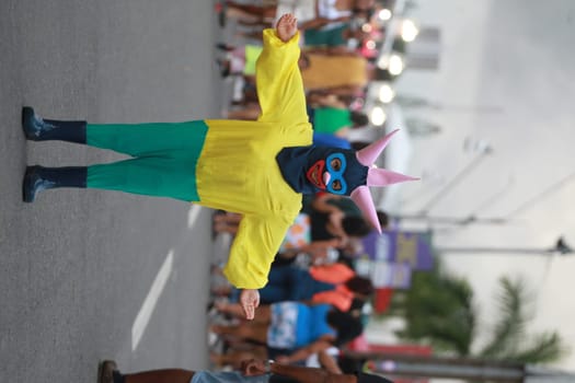 salvador, bahia, brazil - april 23, 2023: child wears costume during micareta in the city of Feira de Santana.