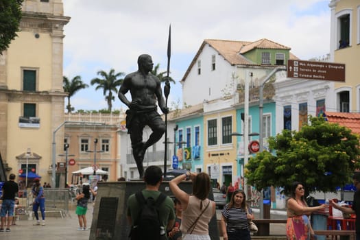 salvador, bahia, brazil - december 17, 2024: Statue of the black leader Zumbi dos Palmares in the city of Salvador.