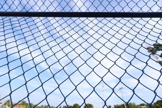 salvador, bahia, brazil - january 7, 2025: view of a wire mesh on a football field in the city of Salvador.