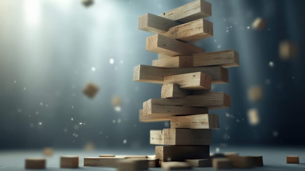 Neurotic perfectionism illustrated as an impossible Jenga tower
