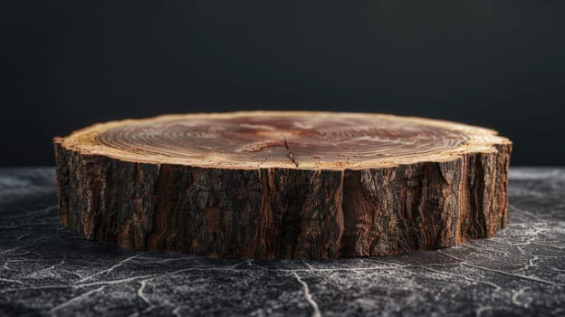 Rustic Big Wood Slice With Bark Edges