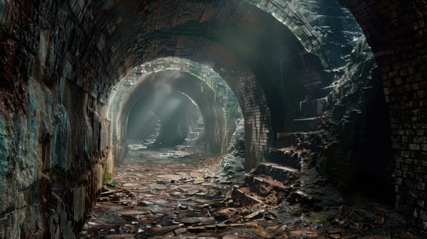 Dark Subterranean Tunnel System Backdrop