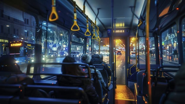 Passengers In A Bus Interior Inside