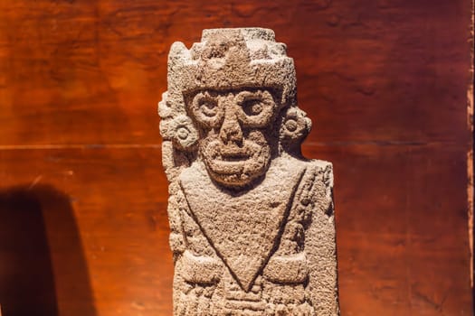 27.07.2024 Mexico City, Mexico: Artifact from the National Museum of Anthropology in Mexico City. Historic and cultural treasure showcasing Mexico rich pre-Columbian heritage. Anthropology, history, and education concept.