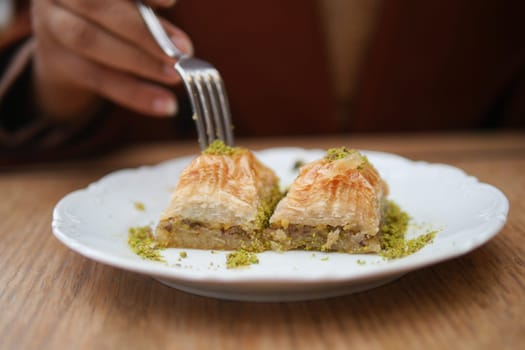 arabic dessert baklava on a plate .