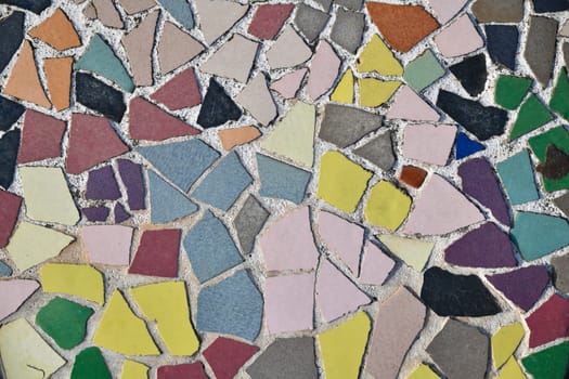 Art ceramic mosaic on the floor, mosaic background. colorful mosaic. texture mosaic.