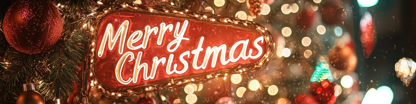Merry Christmas sign. Selective focus.