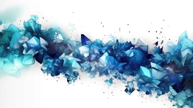 Abstract watercolor artwork mixed with buzzy geometric shapes for background of social media banner generative AI image