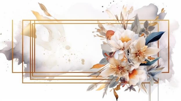 Watercolor abstract design for background of wedding or buzzy social media banner generative AI