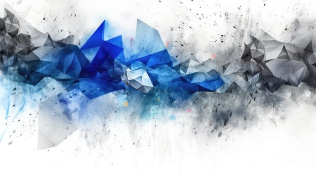 Abstract watercolor artwork mixed with buzzy geometric shapes for background of social media banner generative AI image