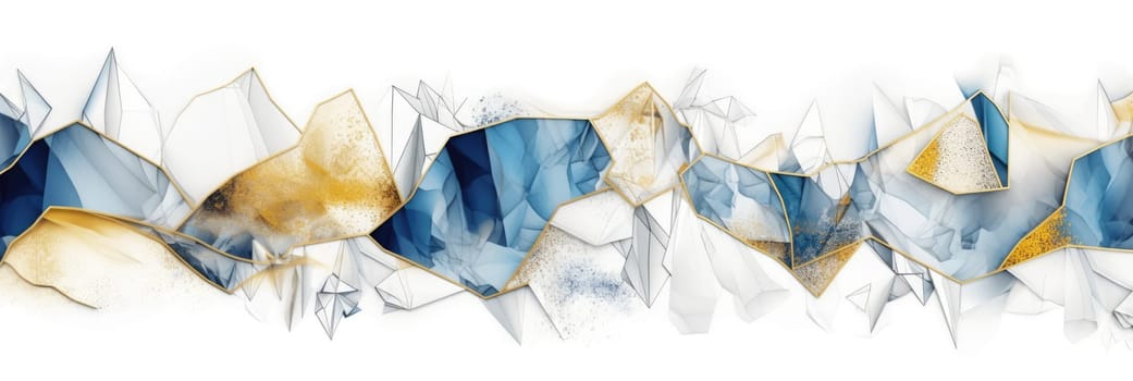 Abstract watercolor artwork mixed with buzzy geometric shapes for background of social media banner generative AI image