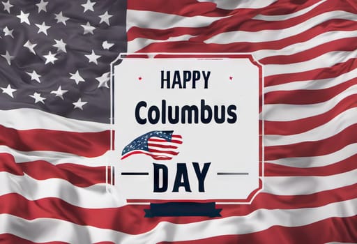 Happy Columbus day banner, patriotic background