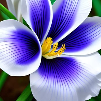 iris flower macro purple yellow white . High quality photo