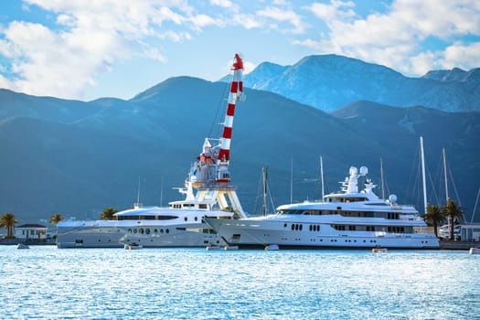 Town of Tivat scenic destination yachting harbor view, Montenegro coastline