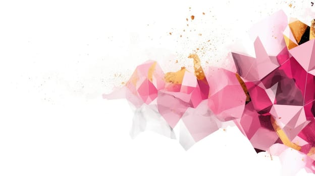 Abstract watercolor artwork mixed with buzzy geometric shapes for background of social media banner generative AI image