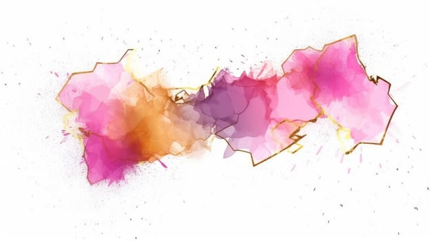 Abstract watercolor artwork mixed with buzzy geometric shapes for background of social media banner generative AI image