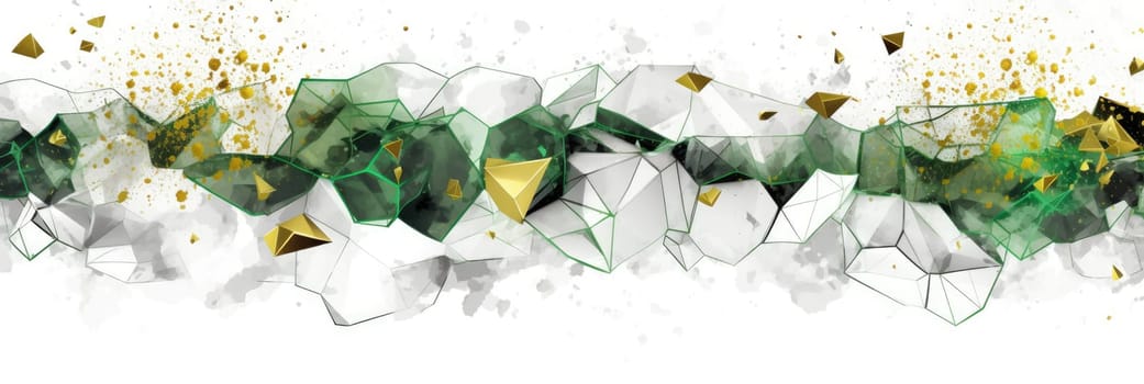 Abstract watercolor artwork mixed with buzzy geometric shapes for background of social media banner generative AI image